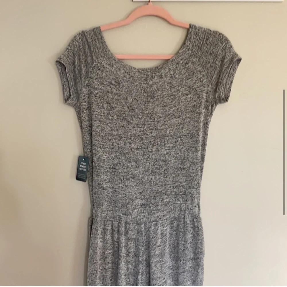 Express Off the Shoulder Heathered Lounge Jumpsuit - Picture 6 of 7